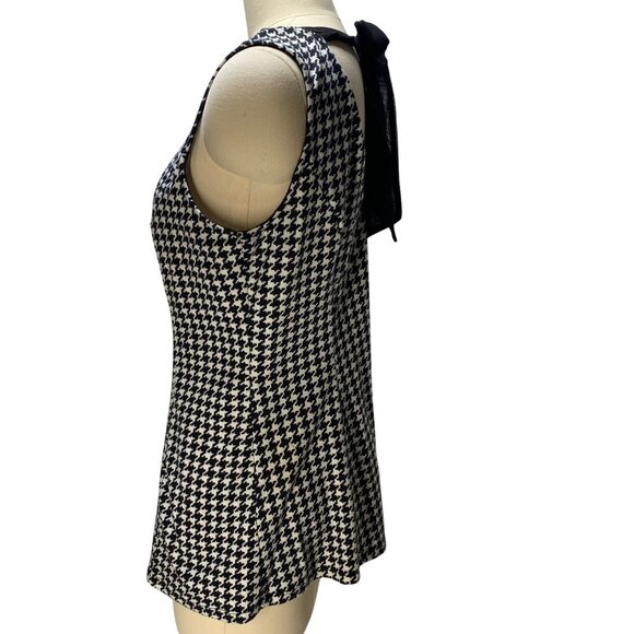 Houndstooth Sleeveless Top By‎ Faith And Joy M Black & White - Picture 3 of 9